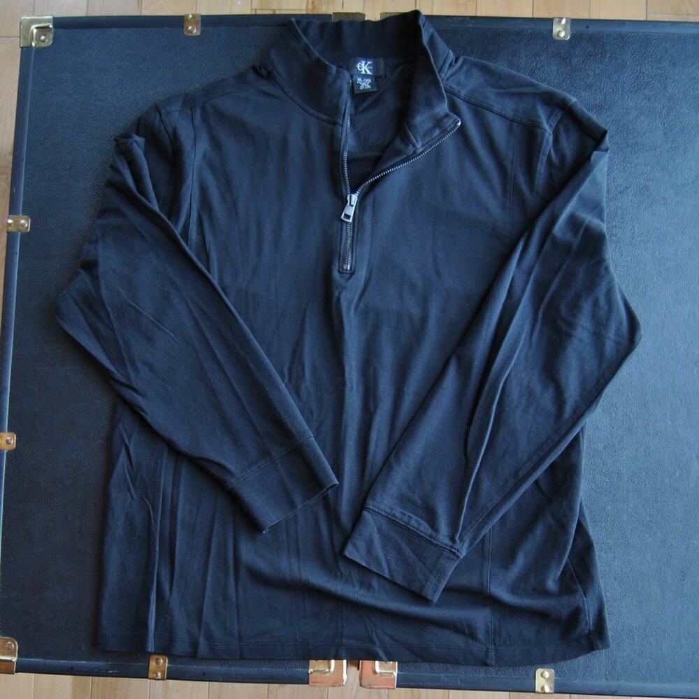 Calvin Klein Black Lightweight 1/4 Zip-up Pullover Large